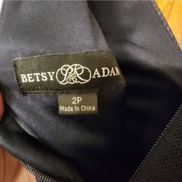 Betsy And Adam V Neck  Embroidered Gown Size 2P NWT - Picture 11 of 11